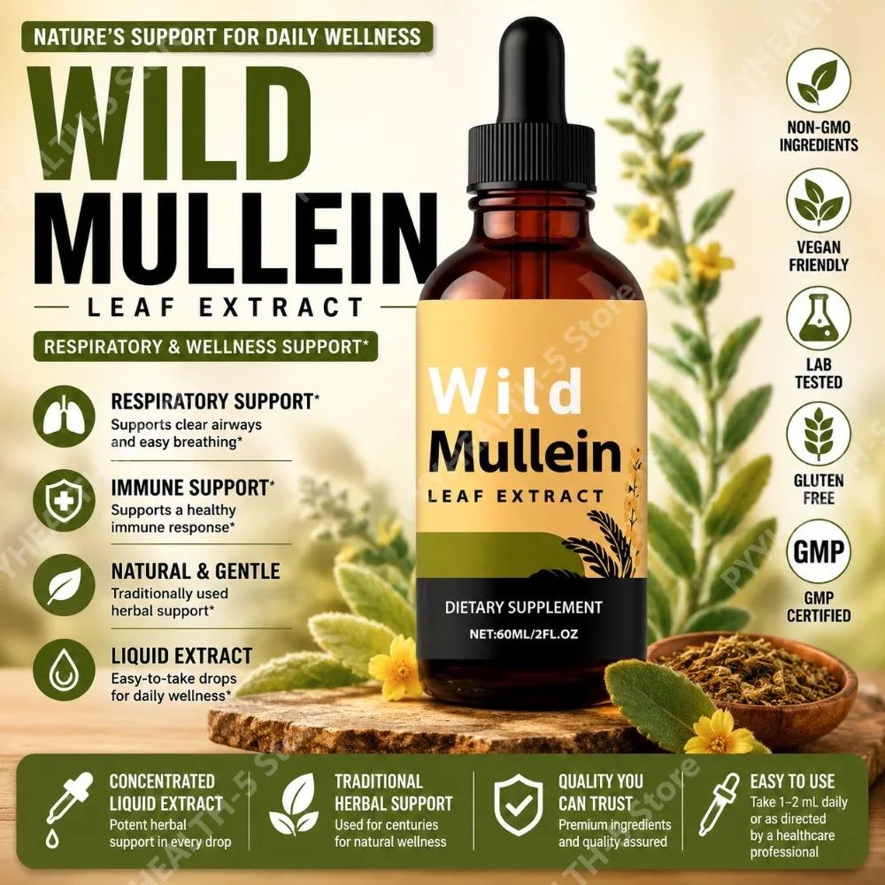 Wild Mullein Leaf Drops with G - Herbal And Wellness 评论和价格