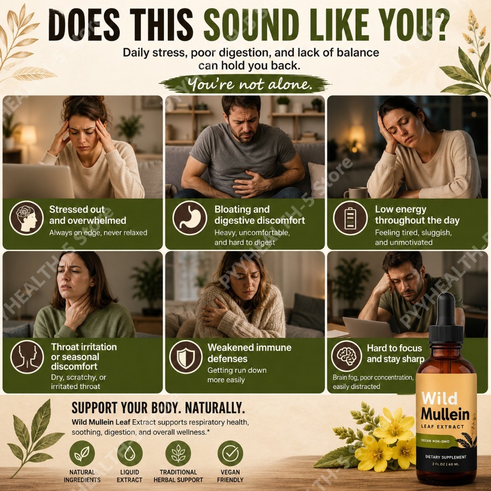 Wild Mullein Leaf Drops with G - Herbal And Wellness 评论和价格