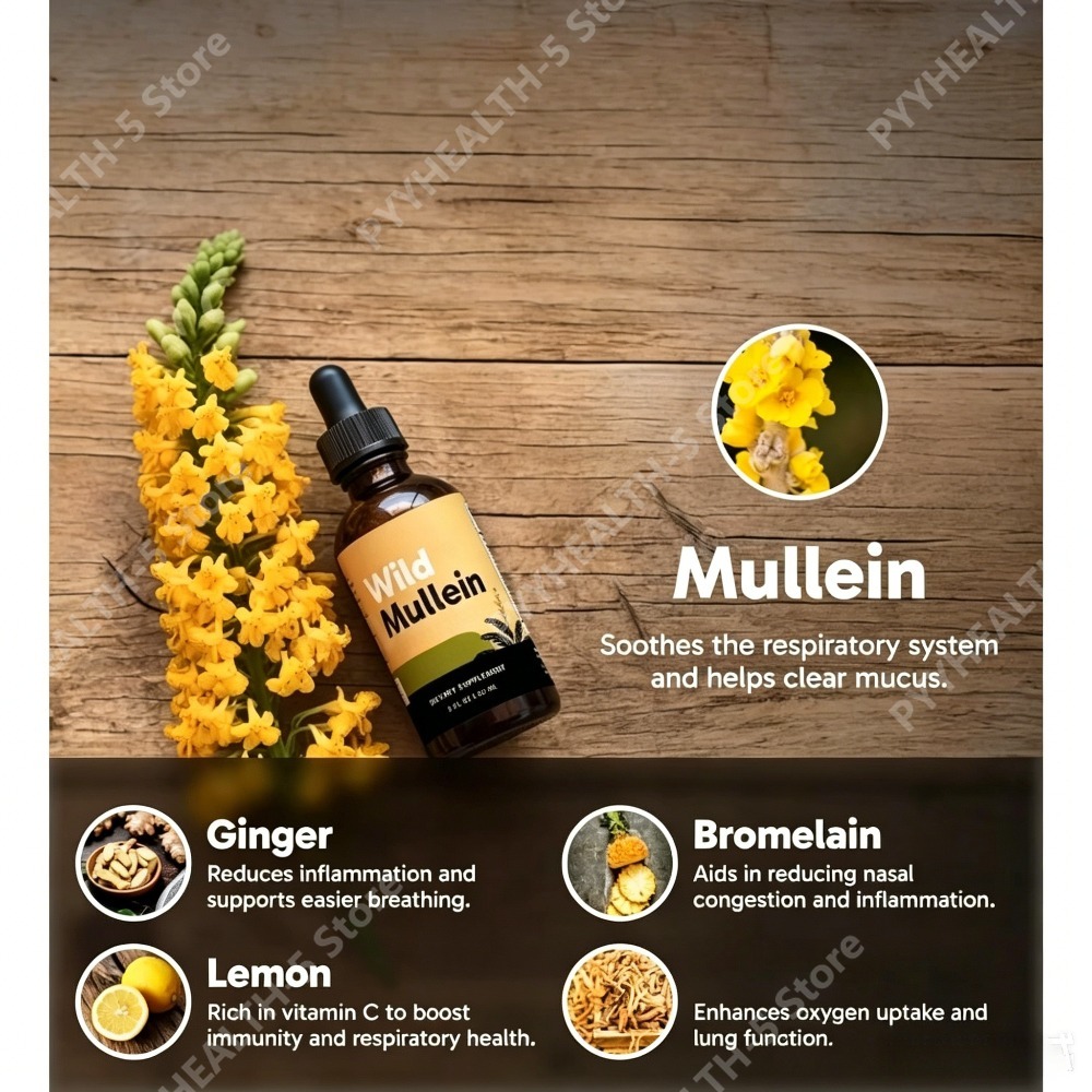 Wild Mullein Leaf Drops with G - Herbal And Wellness 评论和价格