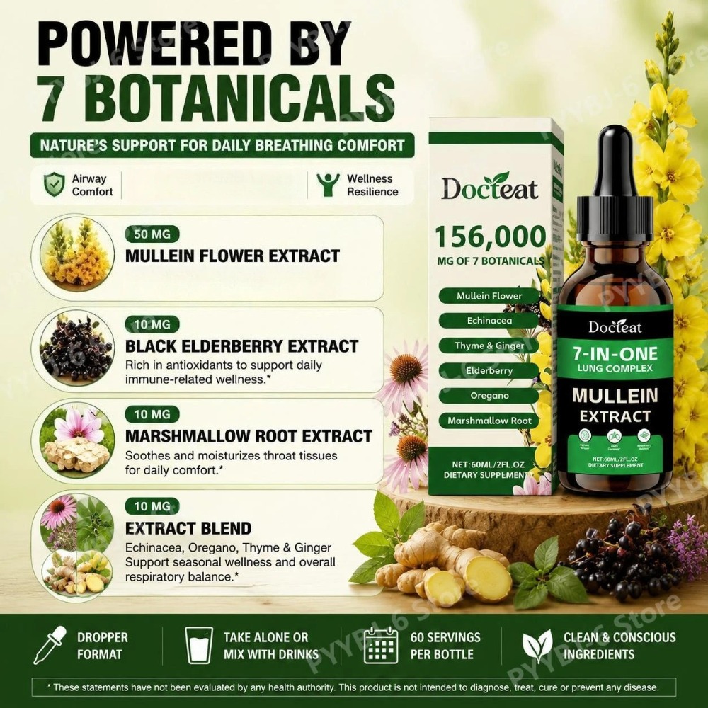 Docteat 7-in-1 Mullein Extract - Herbal And Wellness 评论和价格